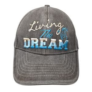 Living The Dream Snapback Baseball Cap Gray One Size Adjustable Cowgirl Hardware